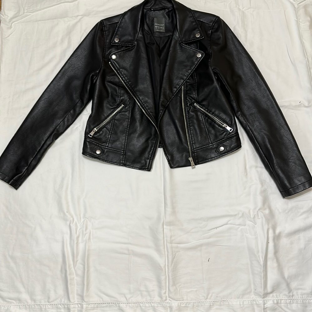 Black faux leather jacket